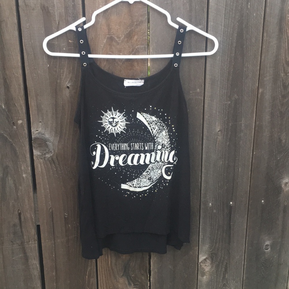 Sun and moon black tank top size S
